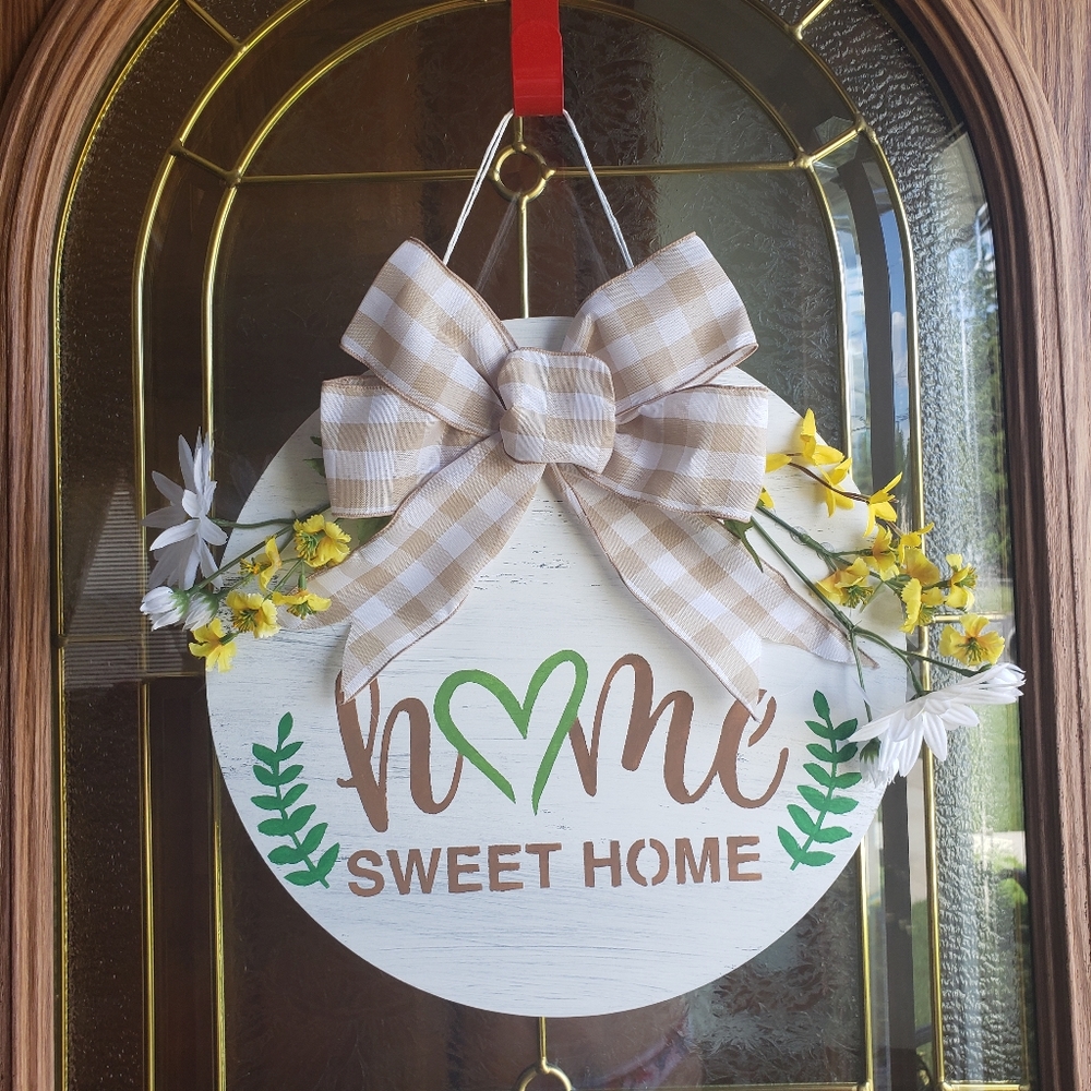 Round wood sign